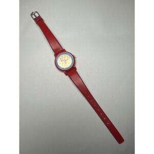 Vintage Lorus Disney Mickey Mouse Watch Red‎ Band 80s 90s Collectible Wristwatch